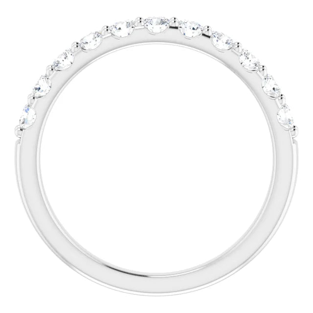 14K 2.4mm Diamond U Shared Prong Half Band