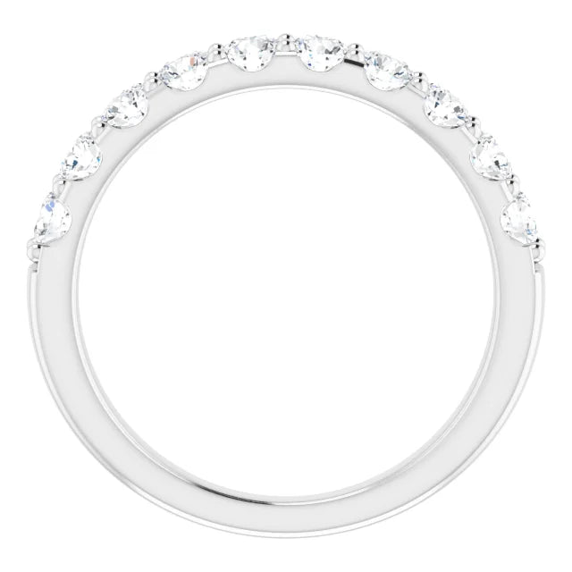 14K 2.8mm Diamond U Shared Prong Half Band