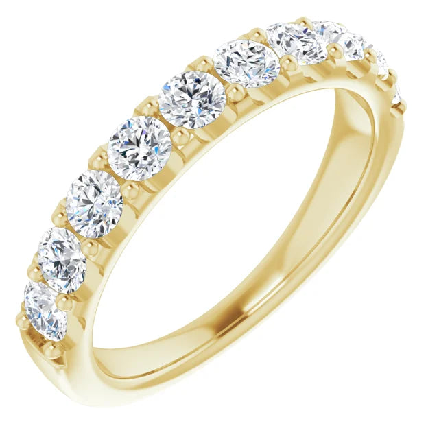 14K 3.0mm Diamond U Shared Prong Half Band