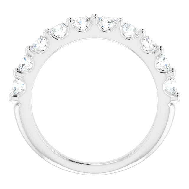 14K 3.2mm Diamond U Shared Prong Half Band