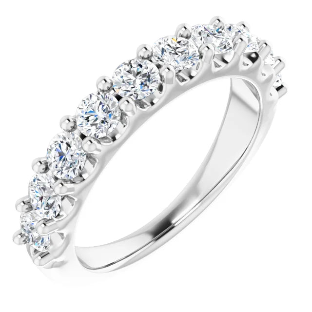 14K 3.2mm Diamond U Shared Prong Half Band