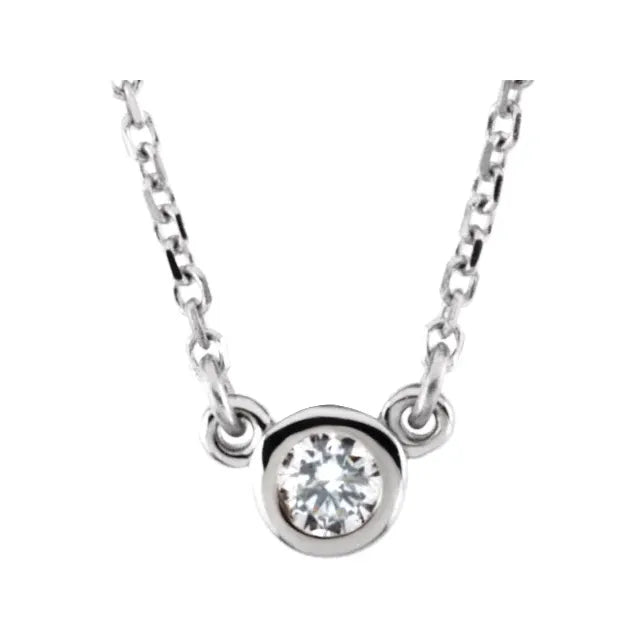 14K Diamond Bezel-Set Solitaire Necklace