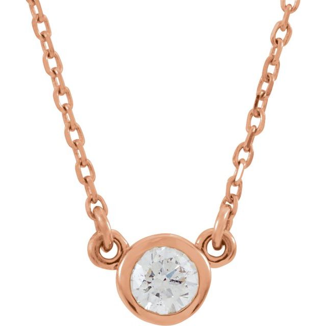 14K Diamond Bezel-Set Solitaire Necklace