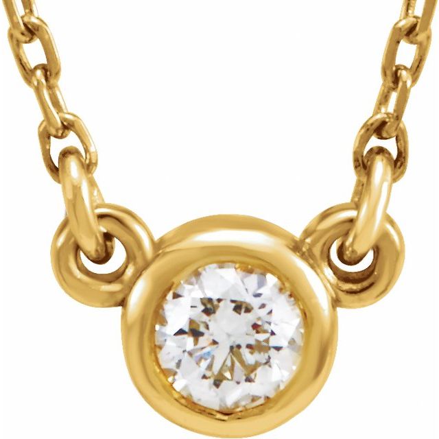 14K Diamond Bezel-Set Solitaire Necklace