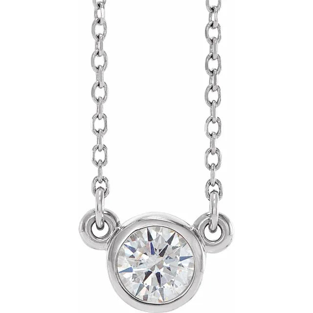 14K Diamond Bezel-Set Solitaire Necklace